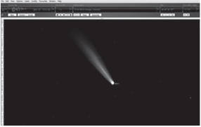 Simulación del paso del cometa Halley en 1910 visto desde Macondo.